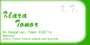 klara tomor business card